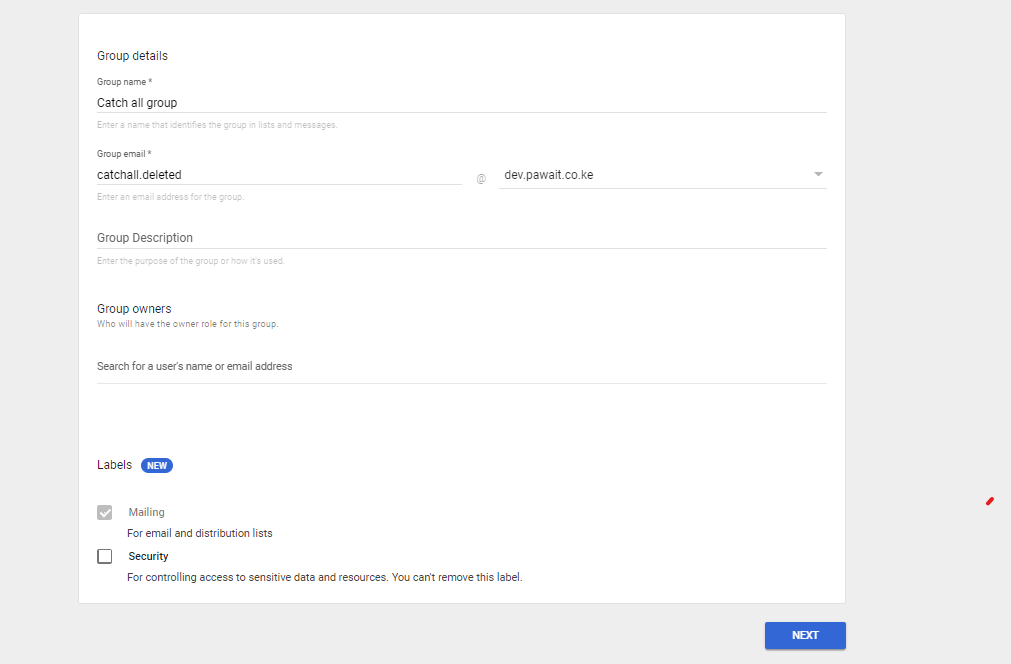 creating a group in Google Workspace