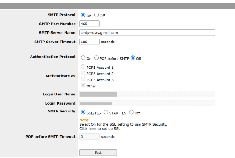 Configure printer/scanner to send emails