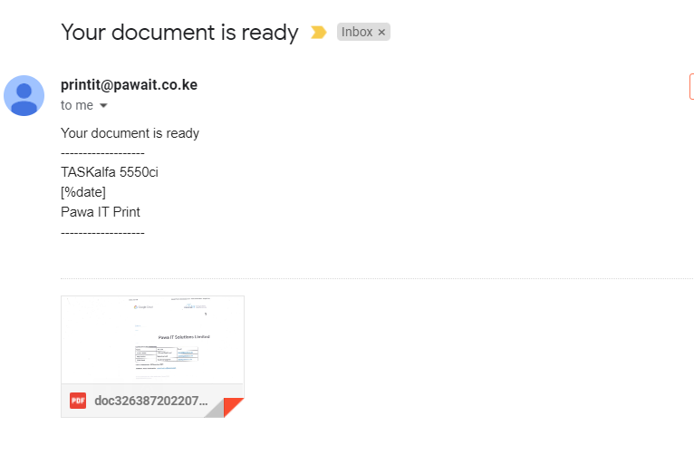 Configure printer/scanner to send emails