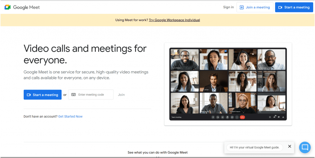Google Meet from Docs