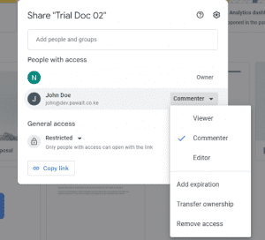 Limit how your online files are shared