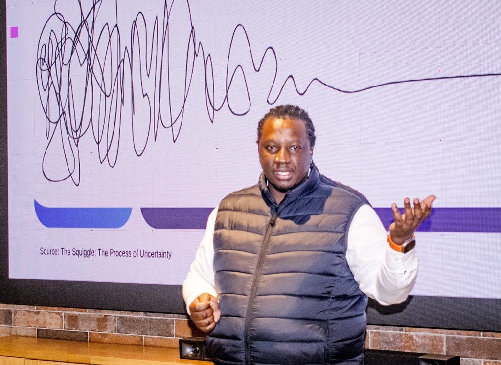 Kenneth Olang, Platform Customer Engineer at Google, delivering the keynote on the strategic case for agentic AI at Pawa IT Cloud Mastery 2026 in Nairobi.